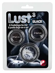 Набір ерекційних кілець Lust 3 Black