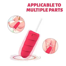 10X Popsicle вібратор-морозиво з USB-зарядкою червоний K000737 - мініатюра 2
