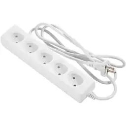 Мережевий подовжувач 2E 5XCEE7/17, 1.5м, white (2E-U0510M1.5)