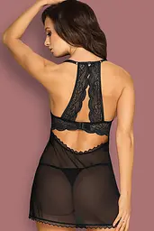 Чорно-перламутровий комплект білизни - Pearlove chemise, L/XL Obsessive Pearlove chemise ч/пер L/XL 91990 - мініатюра 2