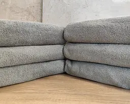 Набір турецьких махрових однотонних рушників Zeron 6 штук 70х140 Light Gray щільність 500 г/м2 - мініатюра 3