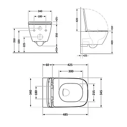 Унітаз підвісний Qtap Crow безобідковий з сідінням Soft-close QT05335171W, Білий - мініатюра 2