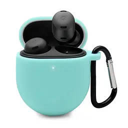 Силіконовий чохол для навушників Google Pixel Buds Pro, Hang Case, бірюзовий, ультратонкий захисний кейс товщиною 2 мм, захист від подряпин, пилу та ударів, компактний, з карабіном для кріплення, ArmorStandart (ARM75407)