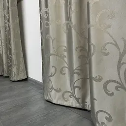 Жакардові штори темно-бежевого кольору з вензелем на тасьмі 2шт. 150х270 ALBO pbe0052394 - мініатюра 10
