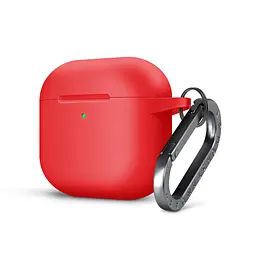 Силіконовий чохол для навушників Apple AirPods 4, Hang Case, червоний, ультратонкий захисний кейс товщиною 2 мм, захист від подряпин, пилу та ударів, компактний, з карабіном для кріплення, ArmorStandart (ARM81293)