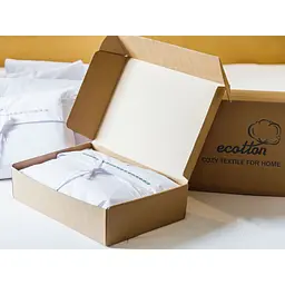 Комплект постільної білизни Ecotton Premium євро перкаль вишивка з зеленим кантом (25139) - мініатюра 9