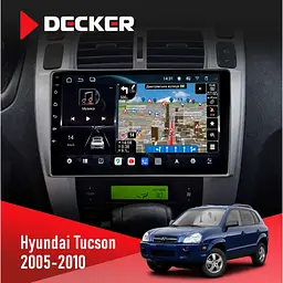 Штатна магнітола Hyundai Tucson 2005-2010 Black Decker D10-011 4x64, DSP, 4G, 360 Decker (НФ-00008788)