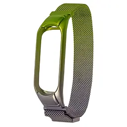 Ремінець Міланська петля райдужна для Xiaomi Mi Band 3/4, 35 зелено-бузковий