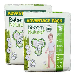 Підгузки Bebem Natural 6 Extra Large (15 + кг), 64 шт
