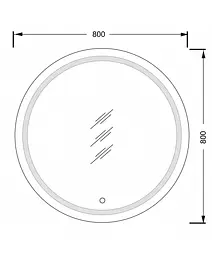 Дзеркало Мойдодир з LED підсвіткою Sunny 80x80 з сенсором, Білий - мініатюра 5
