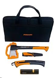 Подарунковий набір Fiskars (Сокира 1015640+точило 1000601+ніж 1023619+пила 1000614) 2021284
