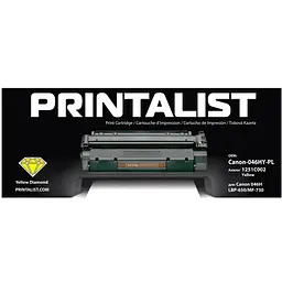 Картридж тон. PRINTALIST для Canon 046H, LBP-650/MF-730 аналог 1251C002 Yellow ( 5000 сторінок) (Canon-046HY-PL)