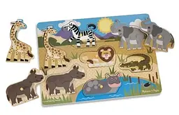 Дерев'яна рамка-вкладиш Melissa&Doug Сафарі 7 елементів (MD19054) - мініатюра 2