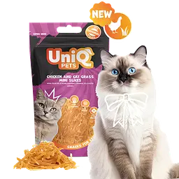Ласощі для котів Uniq PETS CAT SNACKS MIMI Міні слайси з курки та котячої трави, 50 г - мініатюра 1