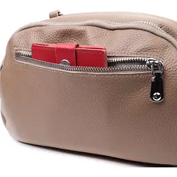 Сумка Vintage 22594 з натуральної шкіри 23х14х11.5 см Бежева - мініатюра 8