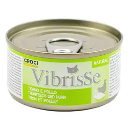 Вологий корм для котів Vibrisse тунець та курка, банка 70 г