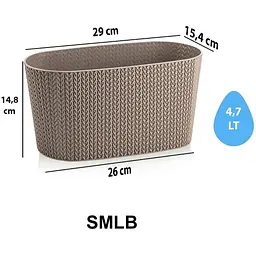 Вазон для квітів балконний Serinova Sumela з дренажем 4.7 л мокко (20-SMLB01214-200100) - мініатюра 3