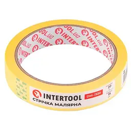 Стрічка малярська Intertool 19 мм х 20 м жовта (в упаковці 12 шт.)