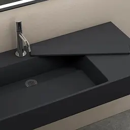 Умивальник Rea Archi 75 black matt накладний підвісний REA-U4303, Чорний матовий - мініатюра 5