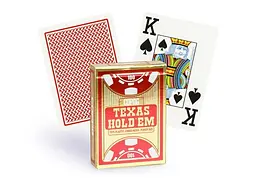 Карти гральні Cartamundi Copag TEXAS HOLD'EM 100% Plastic Jumbo Index (red) (PC_CPJI-1) - мініатюра 4