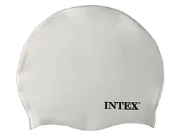 Шапочка для плавання INTEX білий від 8-ми років силікон арт.55992