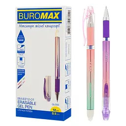 Набір гелевих ручок пиши-стирай GLOSS, 12 шт., 0.5 мм, синій, BM.8312-01