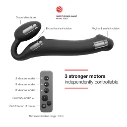 Безремінний страпон Strap-On-Me Vibrating L, 19 см - мініатюра 3