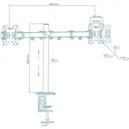 Кронштейн для двох моніторів настільний Voltronic DM400B 14-29 дюйма - мініатюра 2