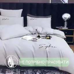 Постільна білизна євро 4 наволочки сатин Talo 21273 200х230 см біла - мініатюра 4
