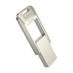 USB флеш накопичувач Hoco UD16 64GB USB 3.0 металевий сріблястий - мініатюра 3