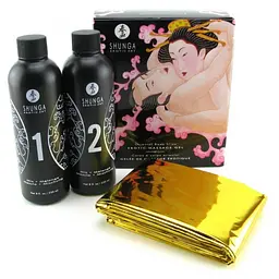 Набір для еротичного масажу Shunga Massage Gel Полуничне шампанське, 500 мл - мініатюра 2