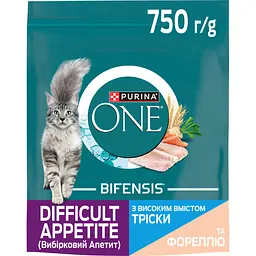 Сухий корм для дорослих котів Purina One Difficult Appetite з вибірковим смаком у їжі з високим вмістом тріски та фореллю 750 г - мініатюра 3