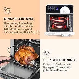Аерогриль-фритюрниця Klarstein AeroVital Cube Chef 1700W 16 програм 14 л (10037975) - мініатюра 3