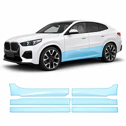 Антигравійна захисна бронеплівка за лекалами для BMW iX2 U10 2023- нижня зона кузова та пороги