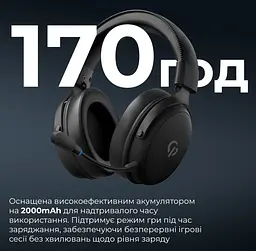 Ігрові бездротові навушники GamePro HSW-191-BL Asgard Skadi Wireless 7.1 Black - мініатюра 6