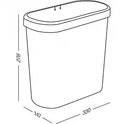 Відро для сміття MBM My Home вузьке без кришки 10 л біле (BIN-08 10L WHITE) - мініатюра 5