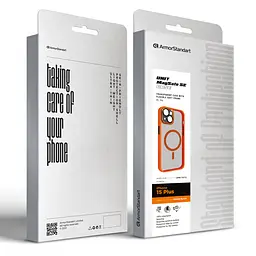 Чехол для Apple iPhone 15 Plus, Unit MagSafe SE, оранжевый, с защитой камеры, магсейф, противоударный, магнитный, панель-накладка с MagSafe, с поддержкой беспроводной зарядки, TPU+PC, защита всего корпуса, ударопрочный, ArmorStandart (ARM75373) - мініатюра 5
