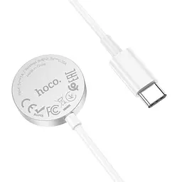 Зарядка Qi HOCO Wireless charger Type-C для iWatch CW39C usb-c вихід для 1-7/SE Series біла - мініатюра 2
