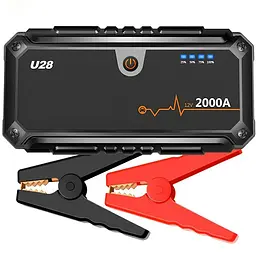Автомобільний портативний пуско-зарядний пристрій (бустер) Jump Starter Wondertech WTST001 U28, 2000А, павербанк 20000 мАг
