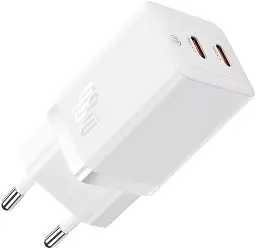Мережевий зарядний пристрій Baseus GaN5 Pro Fast Charger 2Type-C 40W CCGP180102 White