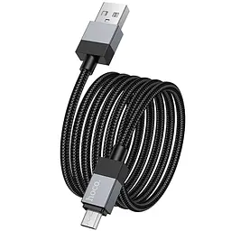 Дата кабель Hoco X110 Honorific USB to MicroUSB 2.4A 1 м Black - мініатюра 3