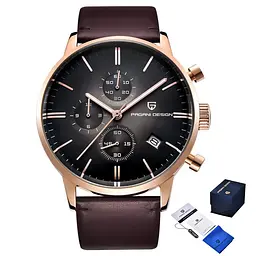 Чоловічий наручний годинник PD-2720 Gold-Black-Brown Pagani Design acs0031103
