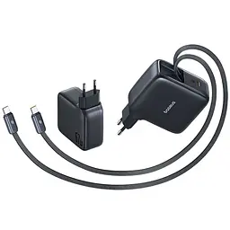 МЗП Baseus EnerCore CJ21 PD67W with retractable cables (3USB-C) (E0121D) Cosmic Black - мініатюра 2