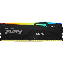 Пам'ять 16Gb DDR5, 5600 MHz, Kingston Fury Beast RGB, Black, 36-38-38, 1.25V, з радіатором (KF556C36BBEA-16) - мініатюра 2