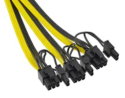 Кабель для розпаювання блоків живлення та відеокарт RIAS PCI-e 3х (6+2 Pin) 12+18 AWG 50+20 см (3_01888) - мініатюра 2