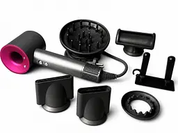 Фен для волосся No brand Super hair Dryer 1600 Вт Сіро-рожевий (2104619555) - мініатюра 2