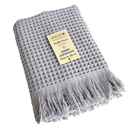 Вафельний рушник Lovely Svi - бавовна-  для ванної, готелів, спа - XXL 90х180 см -Сірий (402465)