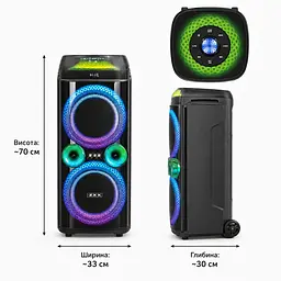Портативна акустика ZXX-9900 / Переносна колонка з 2 мікрофонами / Акумуляторна колонка Bluetooth - мініатюра 4