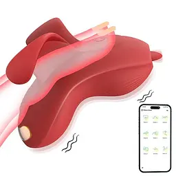 Смарт-вібратор на палець Love Spouse, керування зі смартфона, Бордовий - мініатюра 2
