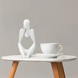 Статуетка декоративна МВМ My Home Мислитель біла (DH-ST-16-2 WHITE) - мініатюра 5